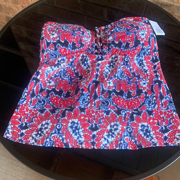 New Michael Michael Kors Angelina Open Back Lace-Up Bandini Top Red Blaze - Picture 11 of 12